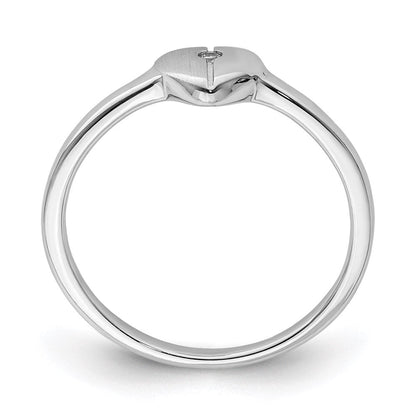 Sterlingsilber Poliert & Satiniert Zirkonia Herz Kinder Ring