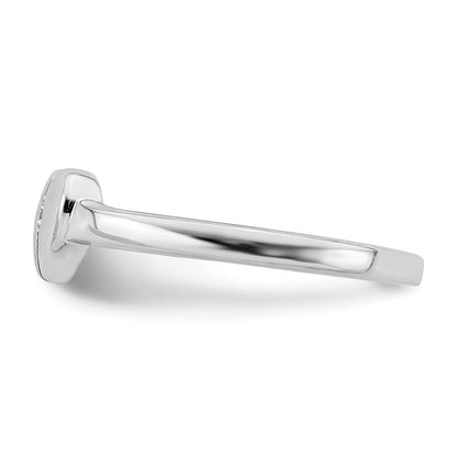 Sterlingsilber Poliert & Satiniert Zirkonia Herz Kinder Ring