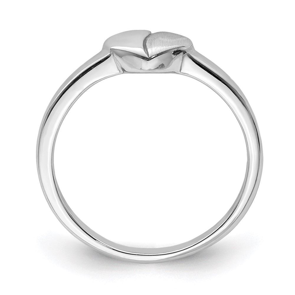 Sterlingsilber Poliert & Satiniert Herz Kinder Ring