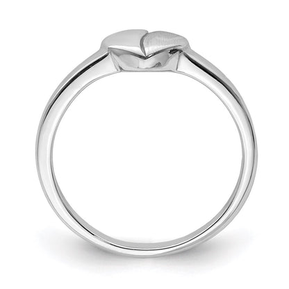 Sterlingsilber Poliert & Satiniert Herz Kinder Ring