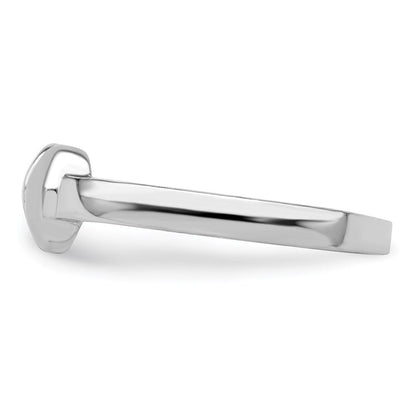 Sterlingsilber Poliert & Satiniert Herz Kinder Ring