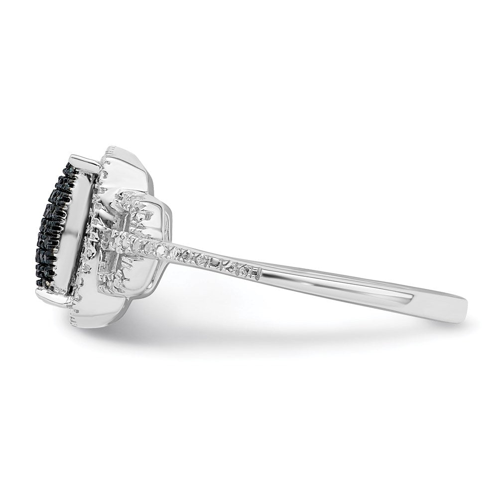 Sterlingsilber Weiß Nacht Rhodiniert Blau Diamant Ring