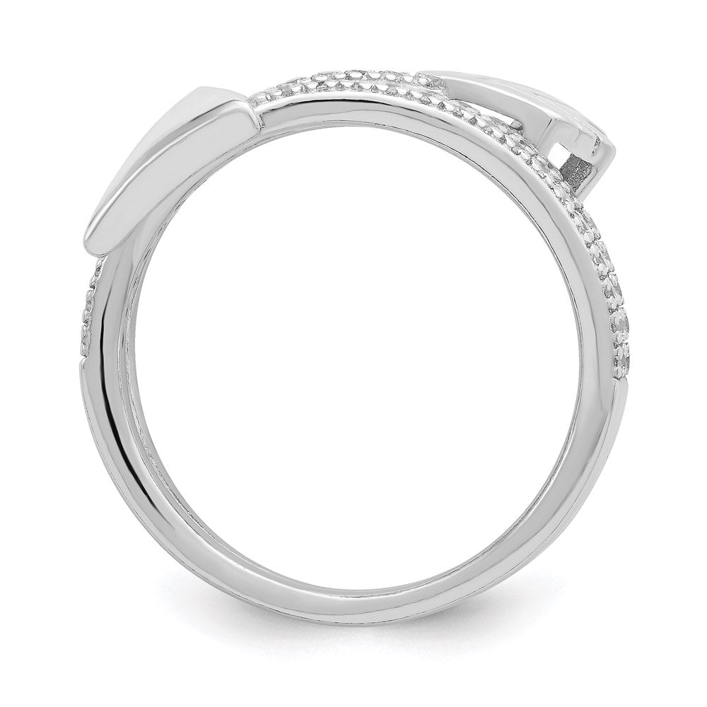 Sterlingsilber Rhodiniert Poliert Zirkonia Pfeil Ring