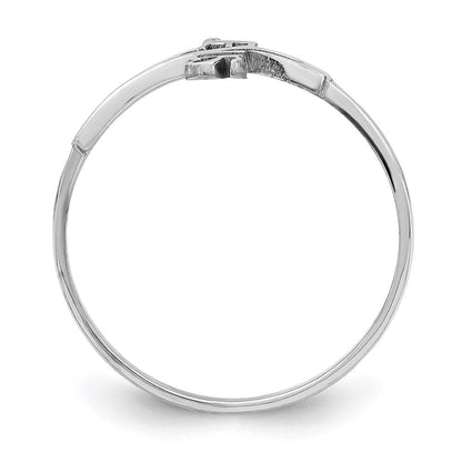 Sterlingsilber Rhodiniert Jesus Kreuz Ring