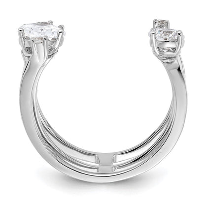 Sterlingsilber Rhodiniert Zirkonia Verstellbar Ring (size 7 Nur)