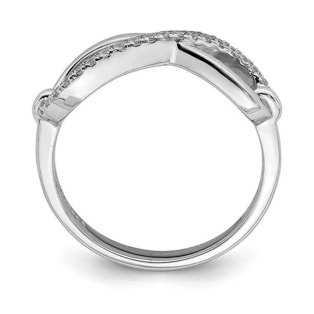 Sterlingsilber Schimmernd Rhodiniert 20 Stein Zirkonia Unendlichkeit Symbol Ring