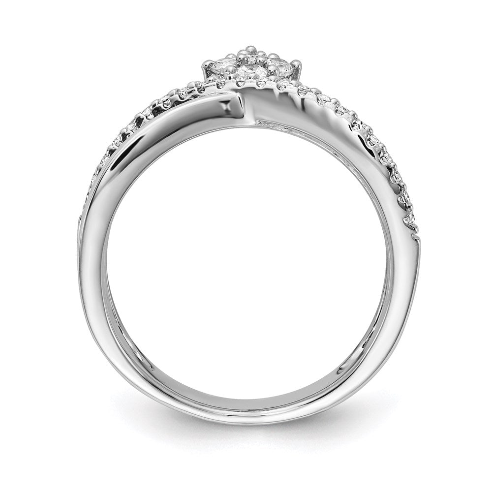 Sterlingsilber Schimmernd Rhodiniert 27 Stein Zirkonia Ring