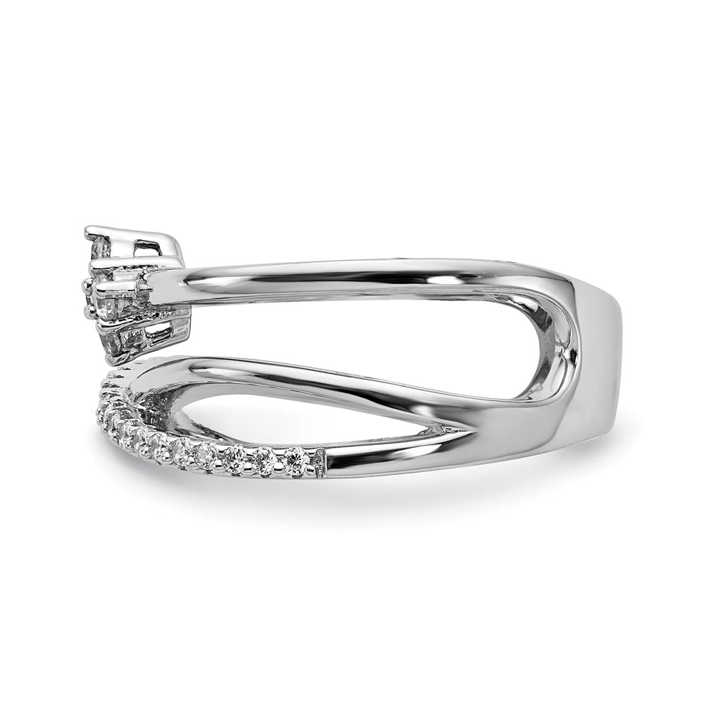 Sterlingsilber Schimmernd Rhodiniert 27 Stein Zirkonia Ring