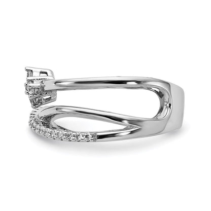 Sterlingsilber Schimmernd Rhodiniert 27 Stein Zirkonia Ring