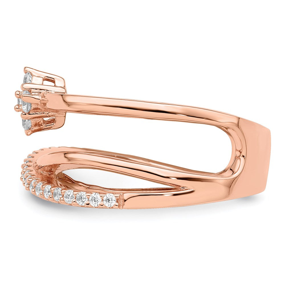 Sterlingsilber Schimmernd Roséfarben Glanz Vergoldet 27 Stein Zirkonia Ring