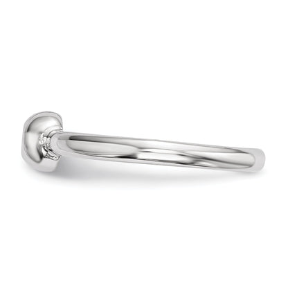 Sterlingsilber Rhodiniert Poliert Zirkonia Ring