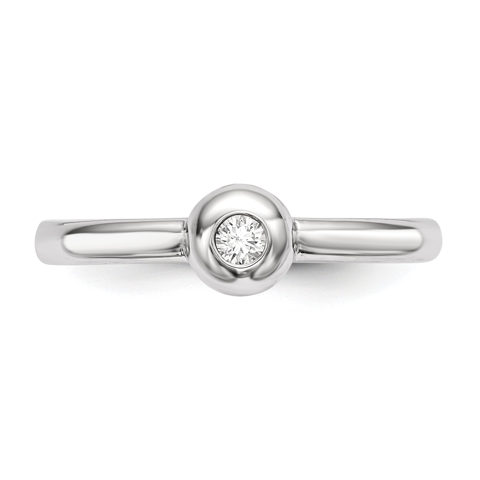 Sterlingsilber Rhodiniert Poliert Zirkonia Ring