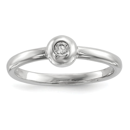 Sterlingsilber Rhodiniert Poliert Zirkonia Ring