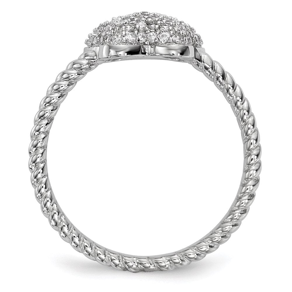 Sterlingsilber Rhodiniert Zirkonia Schmetterling Ring