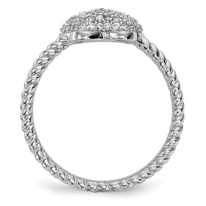 Sterlingsilber Rhodiniert Zirkonia Schmetterling Ring