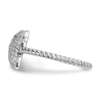 Sterlingsilber Rhodiniert Zirkonia Schmetterling Ring