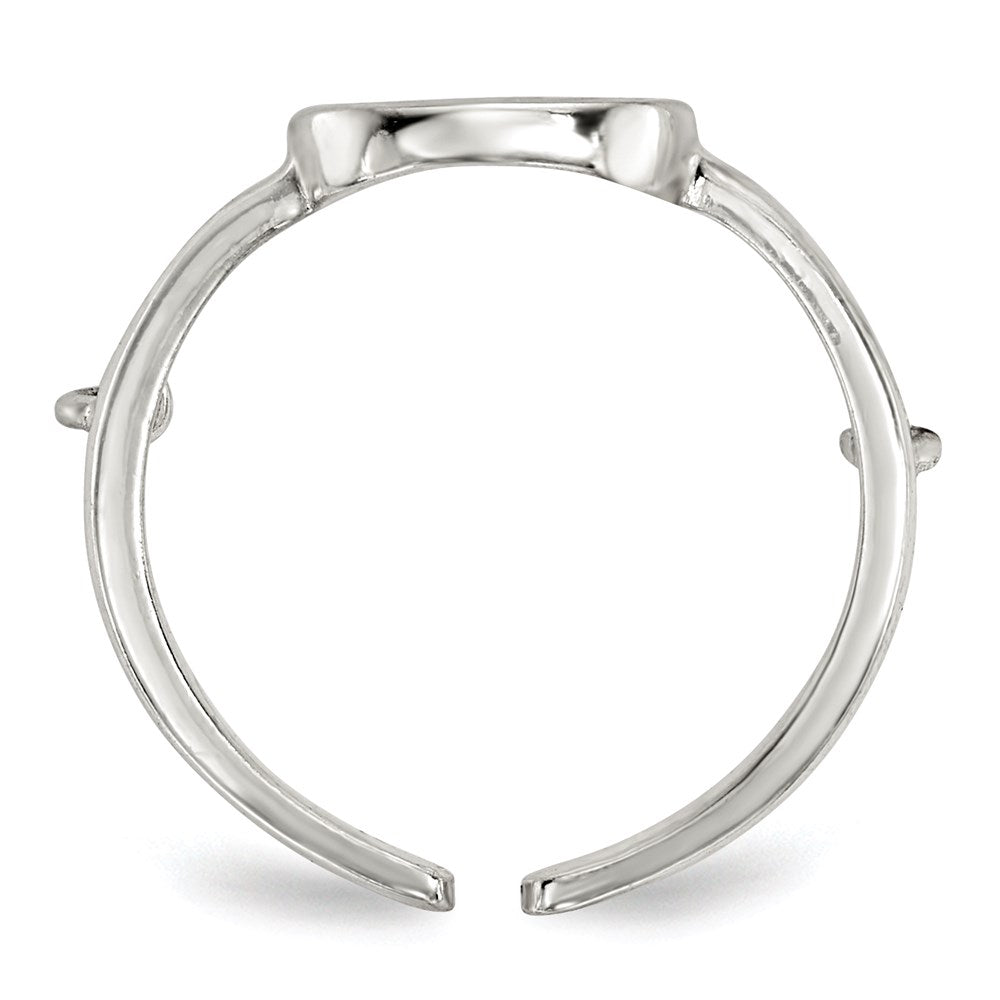 Sterlingsilber Poliert Kette & Frieden Doppelt Ring (size 6 Nur)