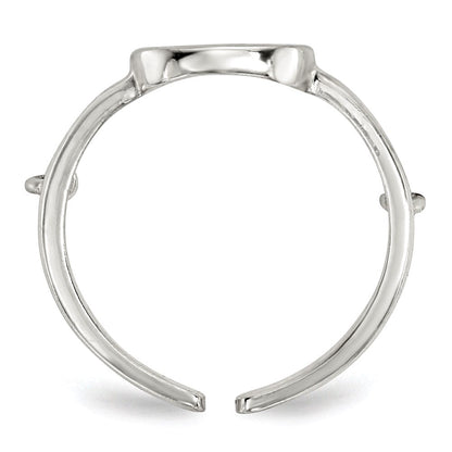 Sterlingsilber Poliert Kette & Frieden Doppelt Ring (size 6 Nur)