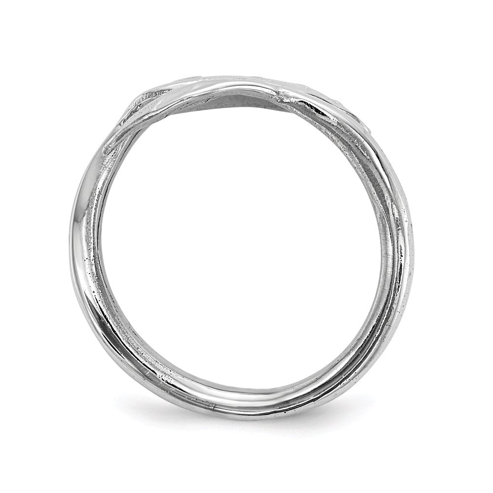 Sterlingsilber Rhodiniert Blatt Ring