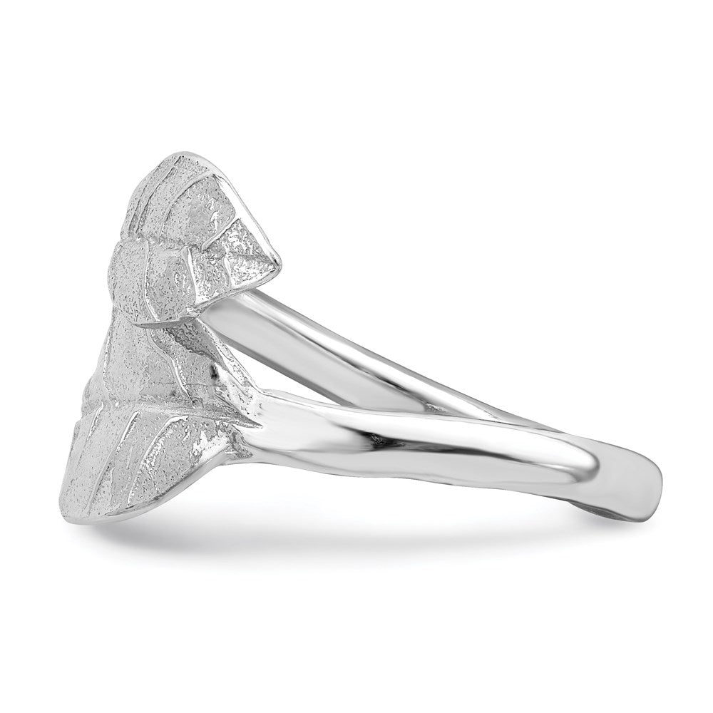 Sterlingsilber Rhodiniert Blatt Ring