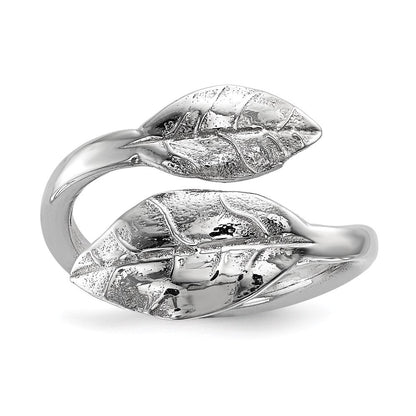 Sterlingsilber Rhodiniert Blatt Ring
