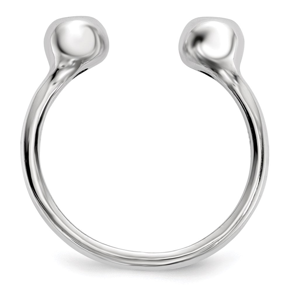 Sterlingsilber Rhodiniert Poliert Zirkonia Verstellbar Manschette Ring