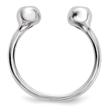 Sterlingsilber Rhodiniert Poliert Zirkonia Verstellbar Manschette Ring