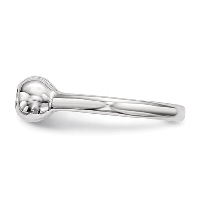 Sterlingsilber Rhodiniert Poliert Zirkonia Verstellbar Manschette Ring
