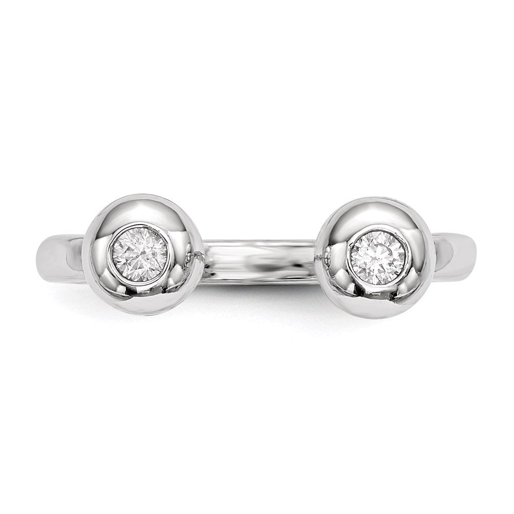 Sterlingsilber Rhodiniert Poliert Zirkonia Verstellbar Manschette Ring