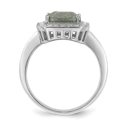Sterlingsilber Rhodiniert Dunkel Gray Eis Zirkonia Poliert Ring
