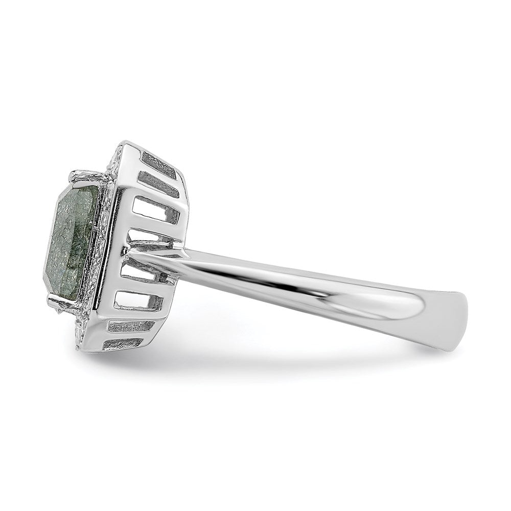 Sterlingsilber Rhodiniert Dunkel Gray Eis Zirkonia Poliert Ring