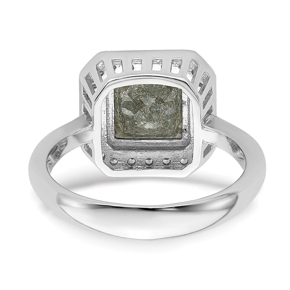 Sterlingsilber Rhodiniert Dunkel Gray Eis Zirkonia Poliert Ring