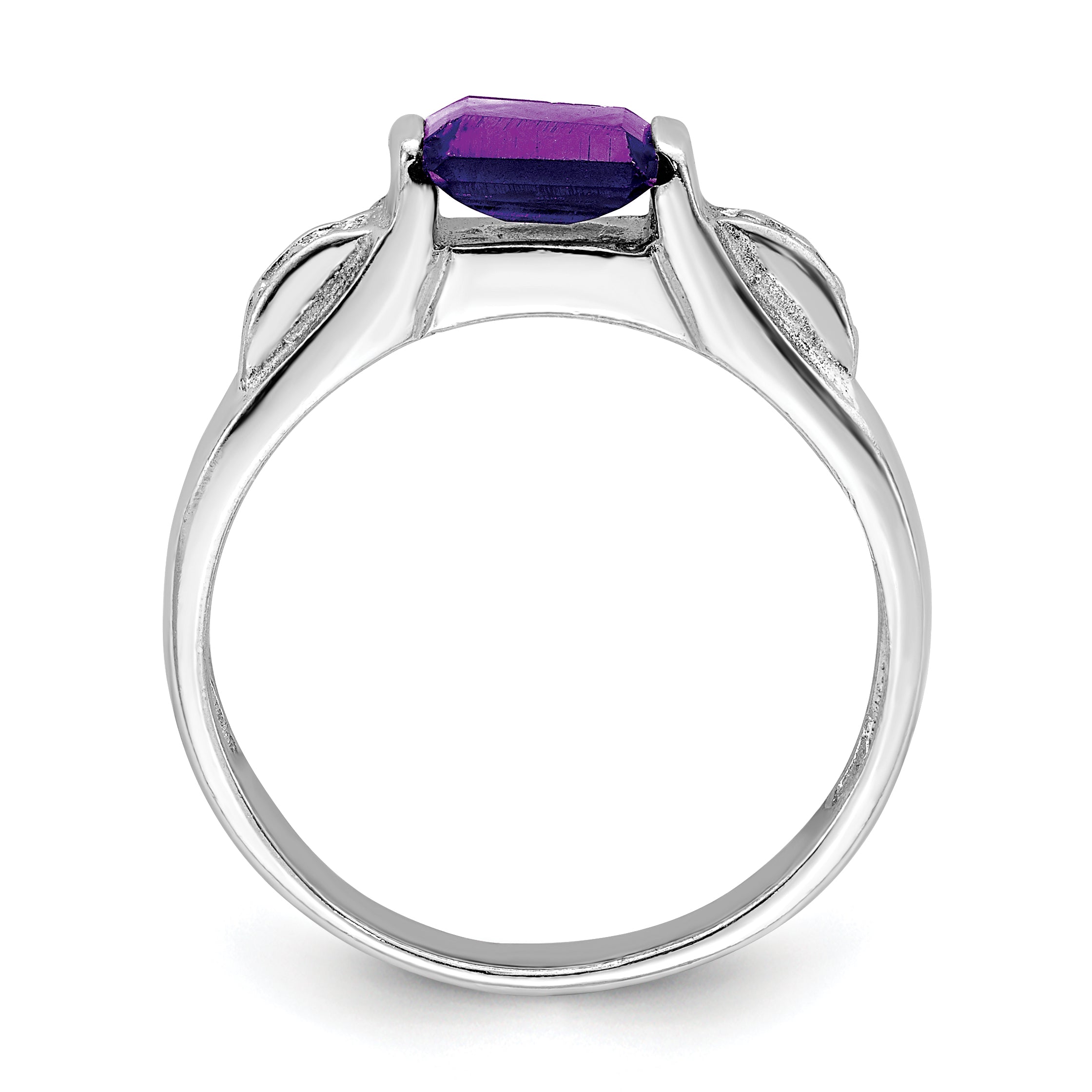 Sterlingsilber Rhodiniert Amethyst Ring