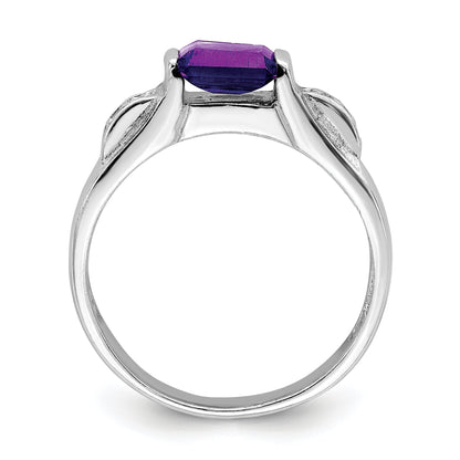 Sterlingsilber Rhodiniert Amethyst Ring