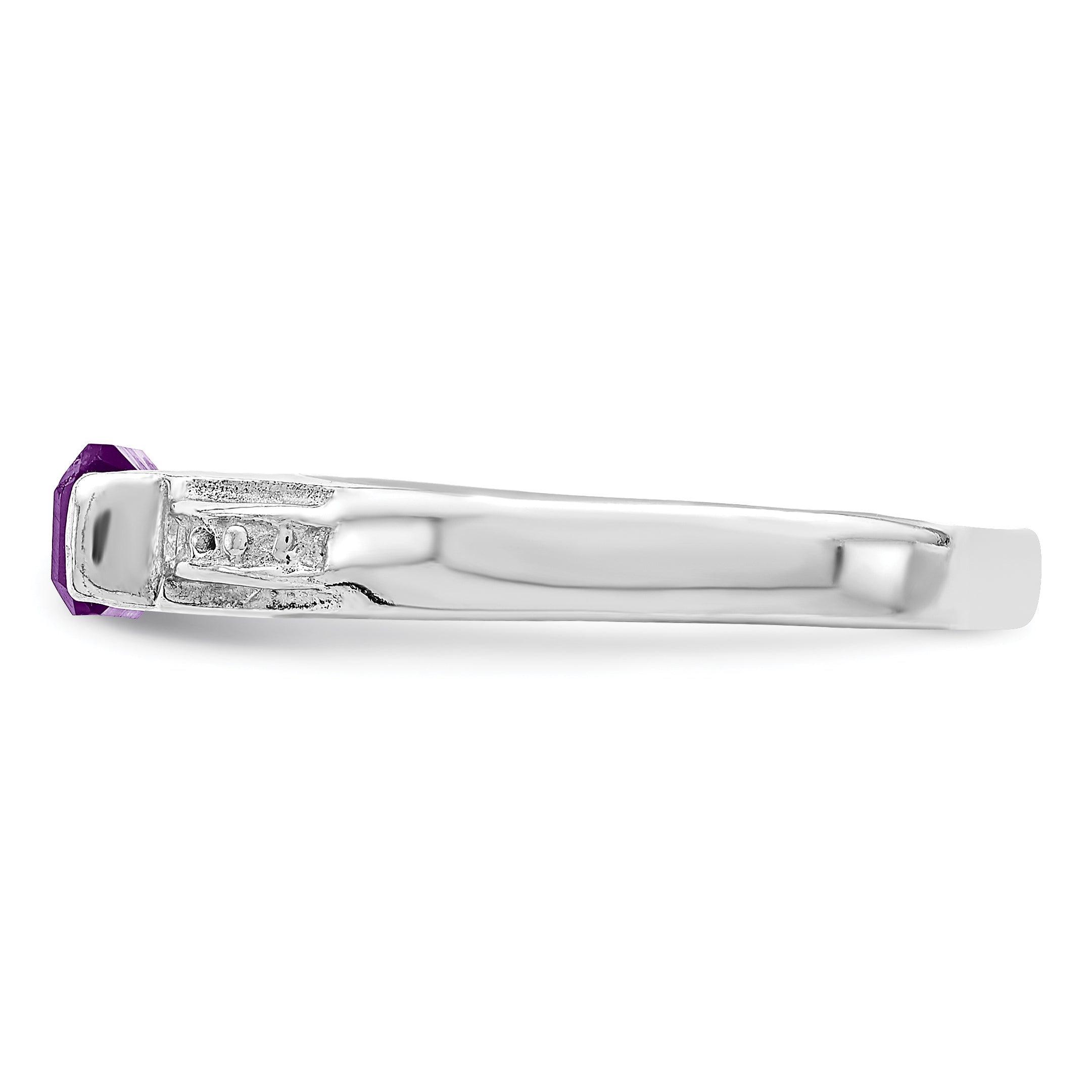 Sterlingsilber Rhodiniert Amethyst Ring