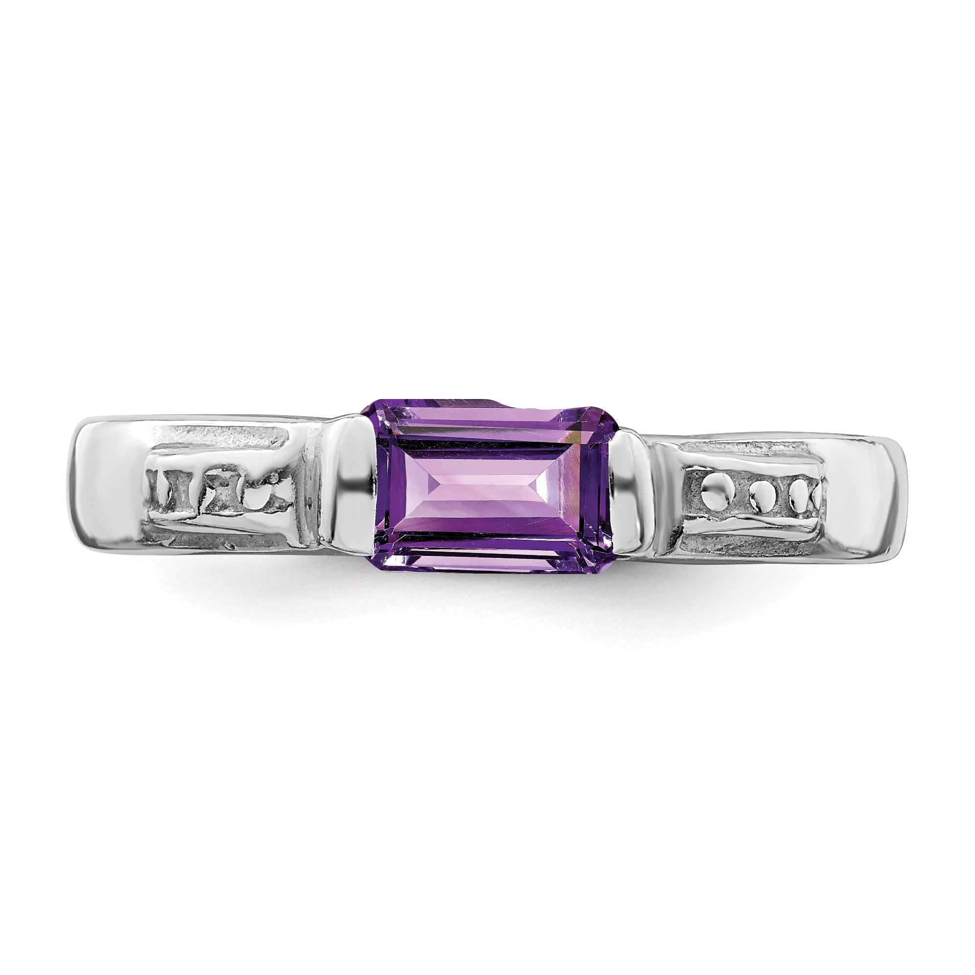 Sterlingsilber Rhodiniert Amethyst Ring