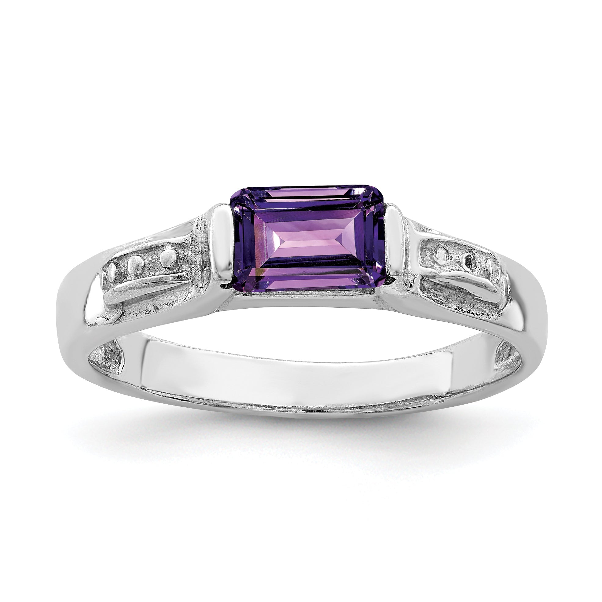 Sterlingsilber Rhodiniert Amethyst Ring