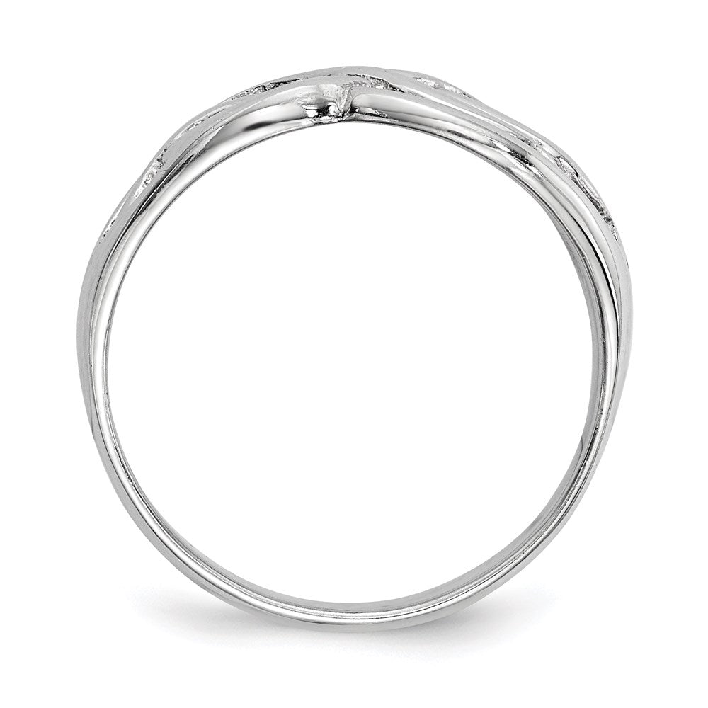 Sterlingsilber Rhodiniert Poliert Unendlichkeit Ring (size 6 Nur)