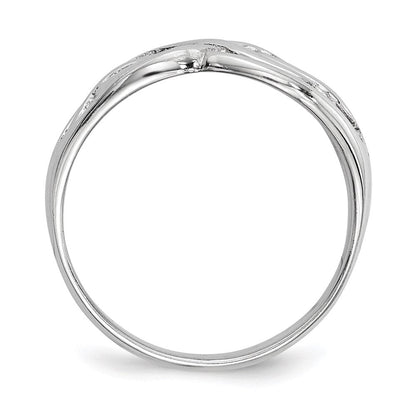 Sterlingsilber Rhodiniert Poliert Unendlichkeit Ring (size 6 Nur)