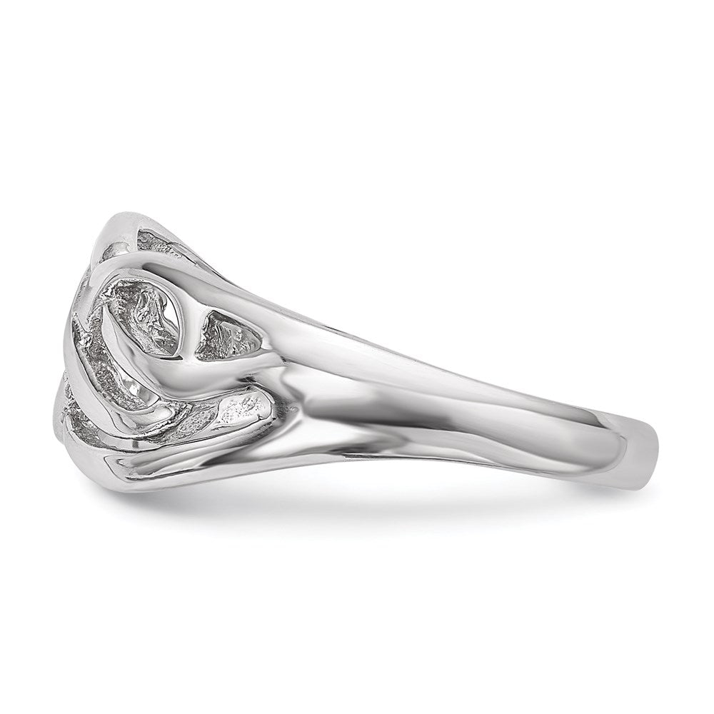 Sterlingsilber Rhodiniert Poliert Unendlichkeit Ring (size 6 Nur)