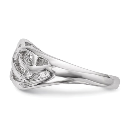 Sterlingsilber Rhodiniert Poliert Unendlichkeit Ring (size 6 Nur)