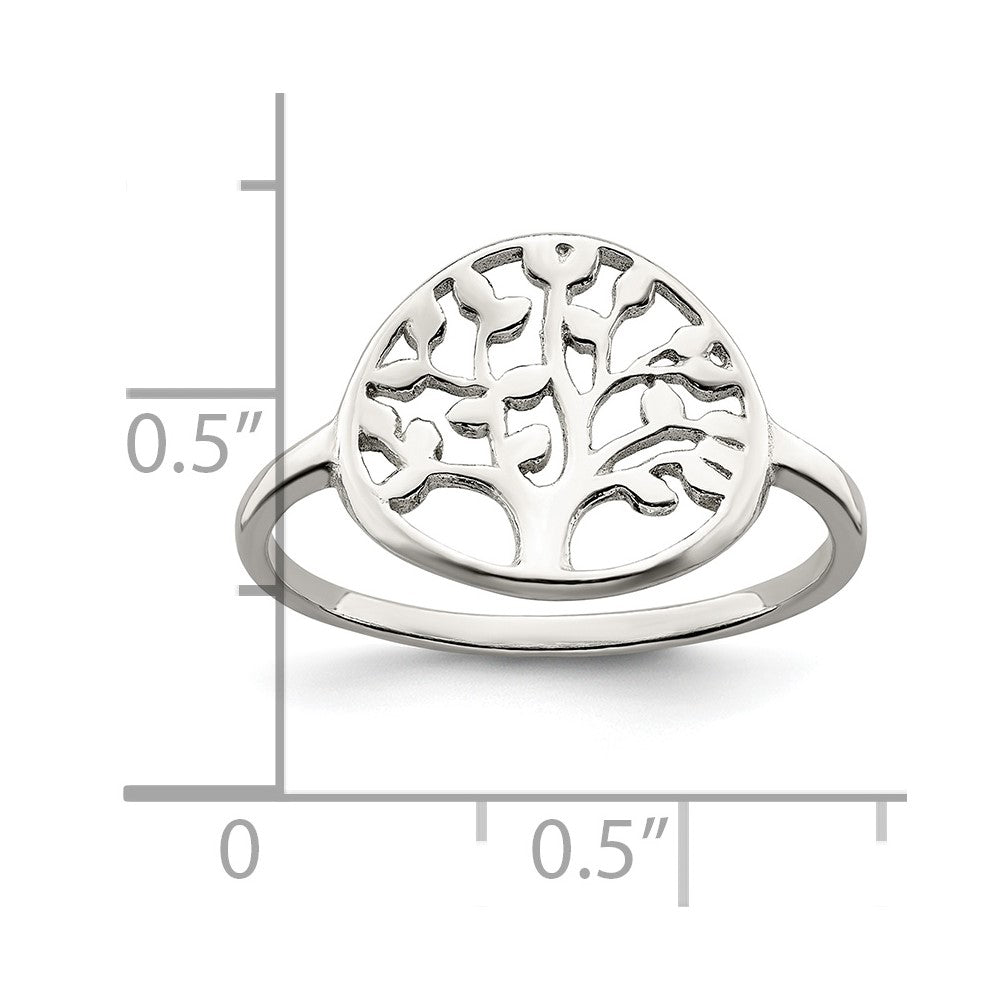 Sterlingsilber Poliert Baum Ring