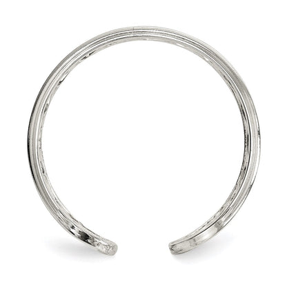 Sterlingsilber Poliert Gedreht Stab Mittig Verstellbar Manschette Ring