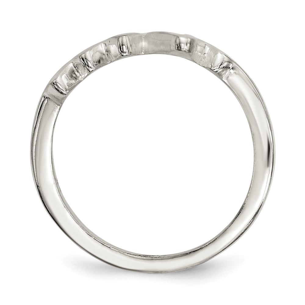 Sterlingsilber Poliert Fantasie Heartbeat Ring
