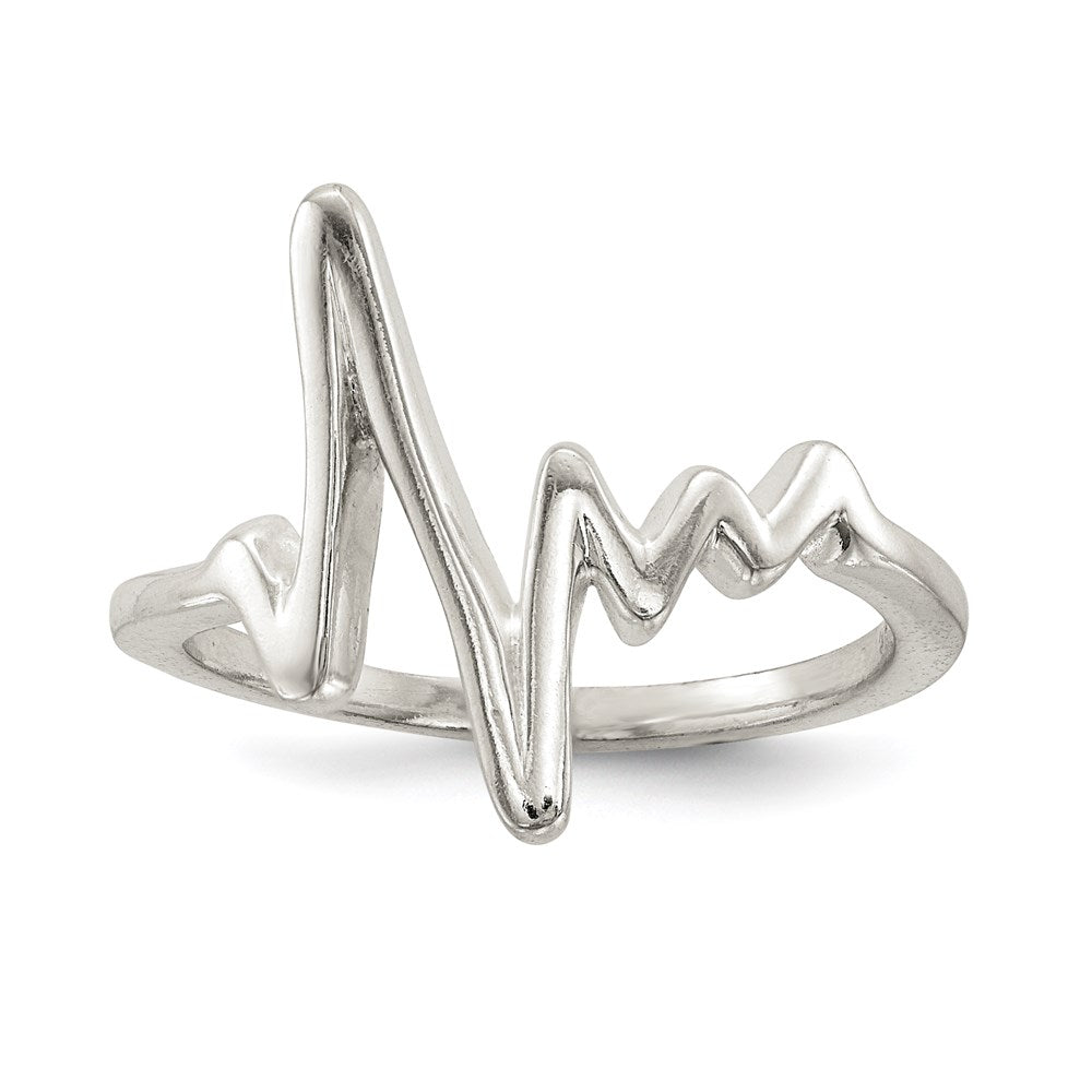 Sterlingsilber Poliert Fantasie Heartbeat Ring