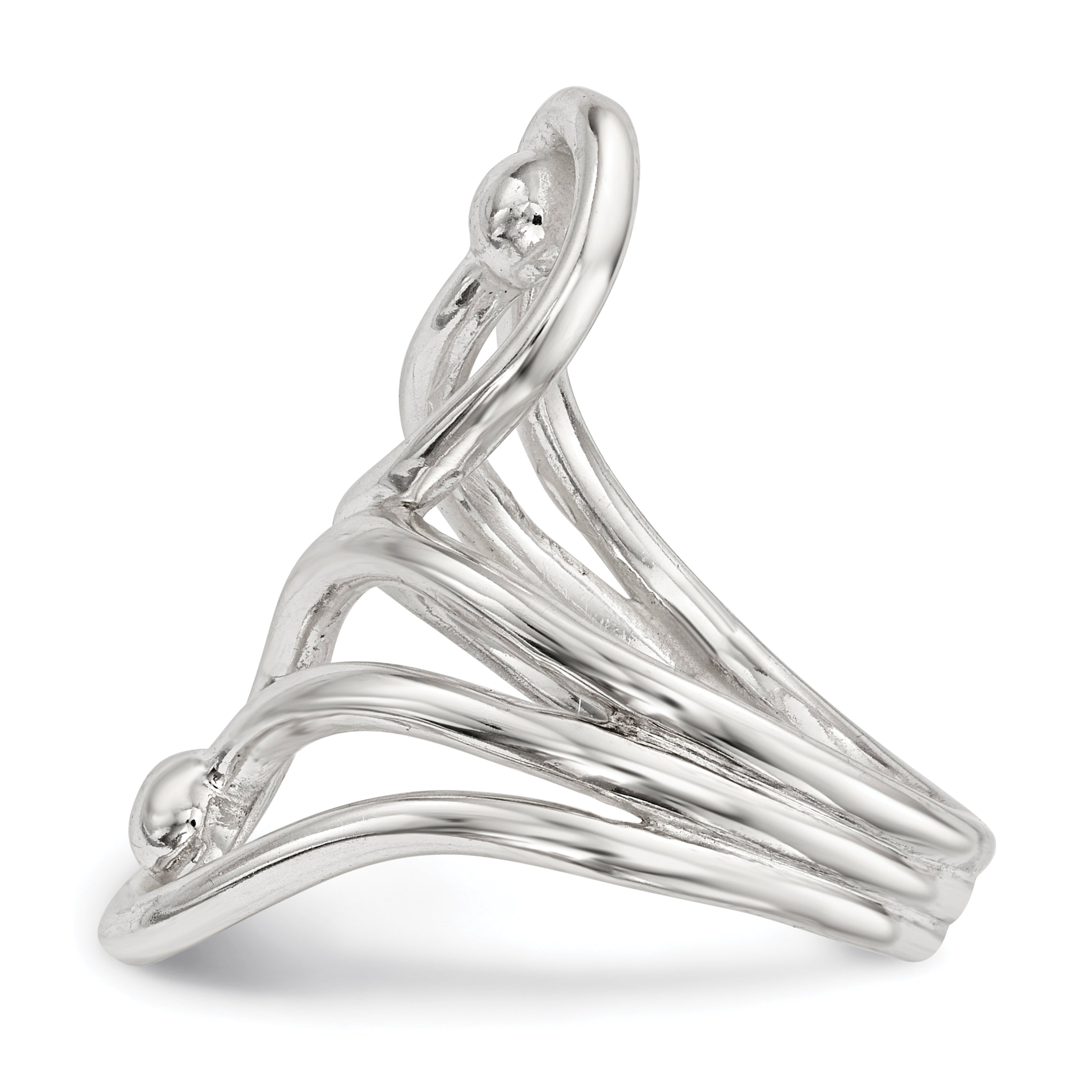 Sterlingsilber Poliert Fantasie Wirbel Ring