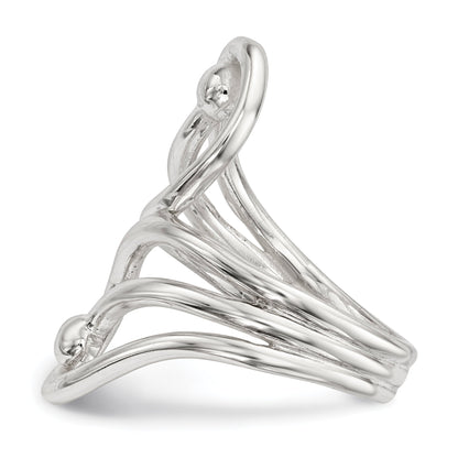 Sterlingsilber Poliert Fantasie Wirbel Ring
