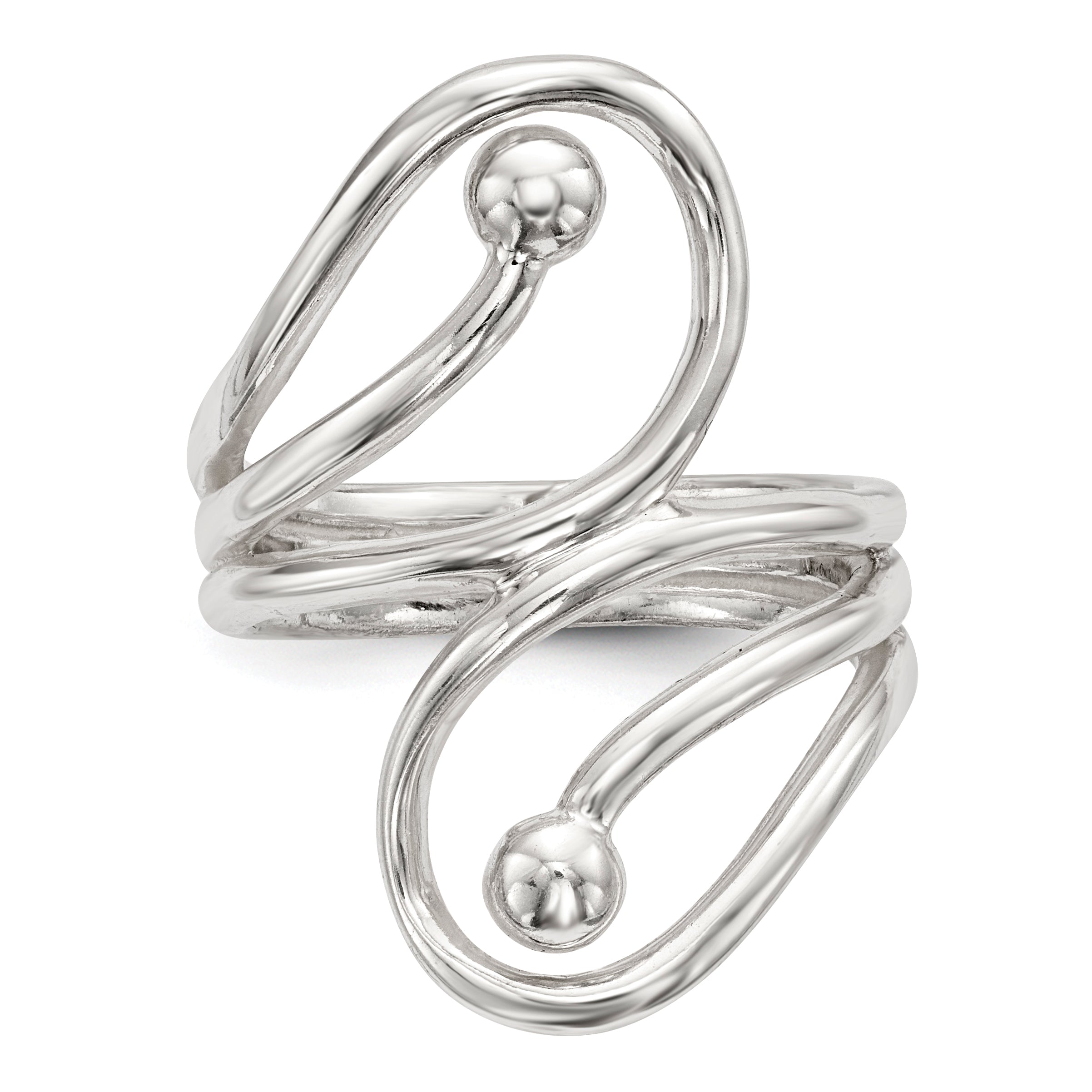 Sterlingsilber Poliert Fantasie Wirbel Ring
