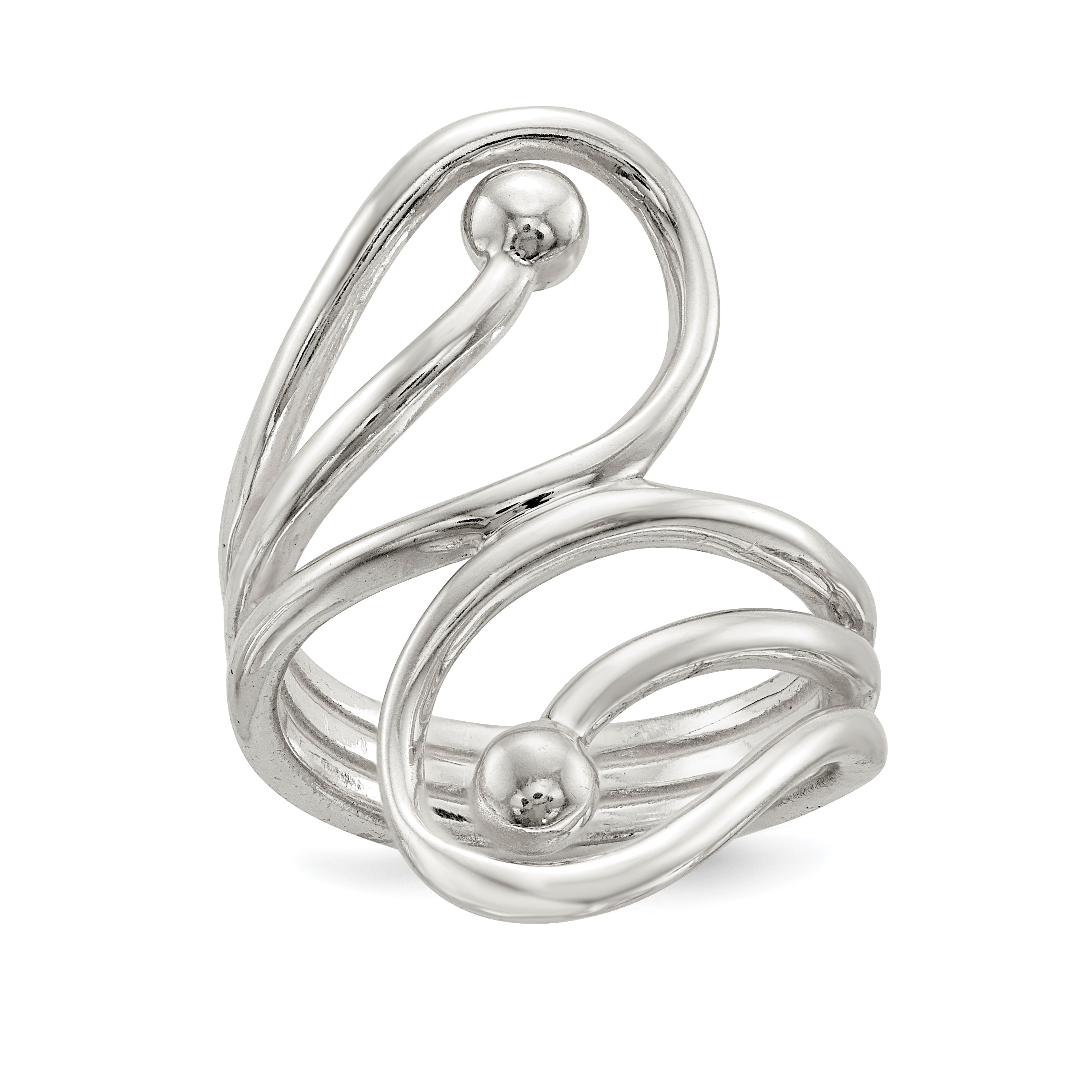 Sterlingsilber Poliert Fantasie Wirbel Ring