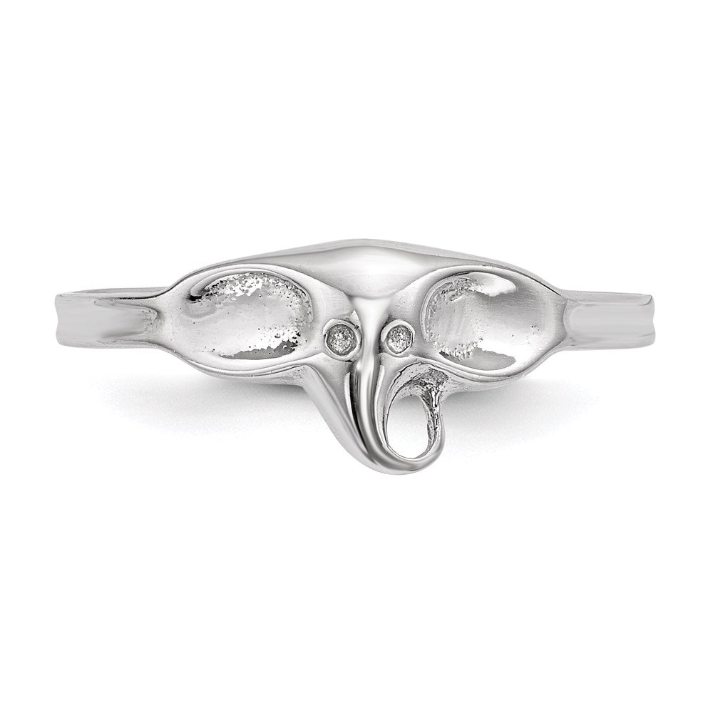 Sterlingsilber Rhodiniert Poliert Elefant Ring